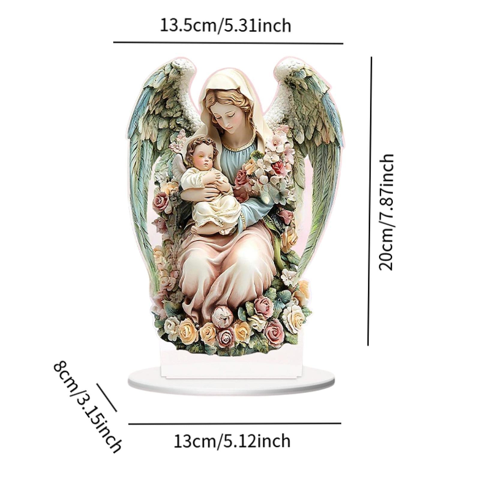 2D Angel Decor Crafts Acrylic Desktop Plaque for Centerpiece Table Bookshelf Style A