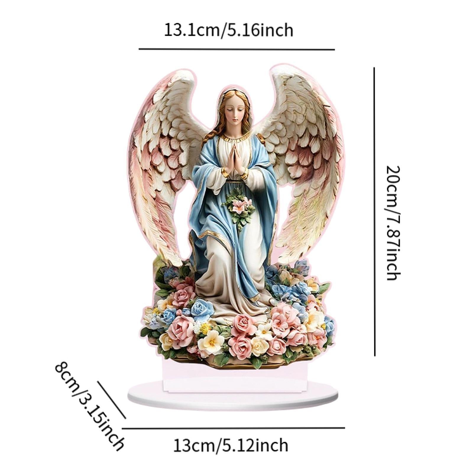 2D Angel Decor Crafts Acrylic Desktop Plaque for Centerpiece Table Bookshelf Style B