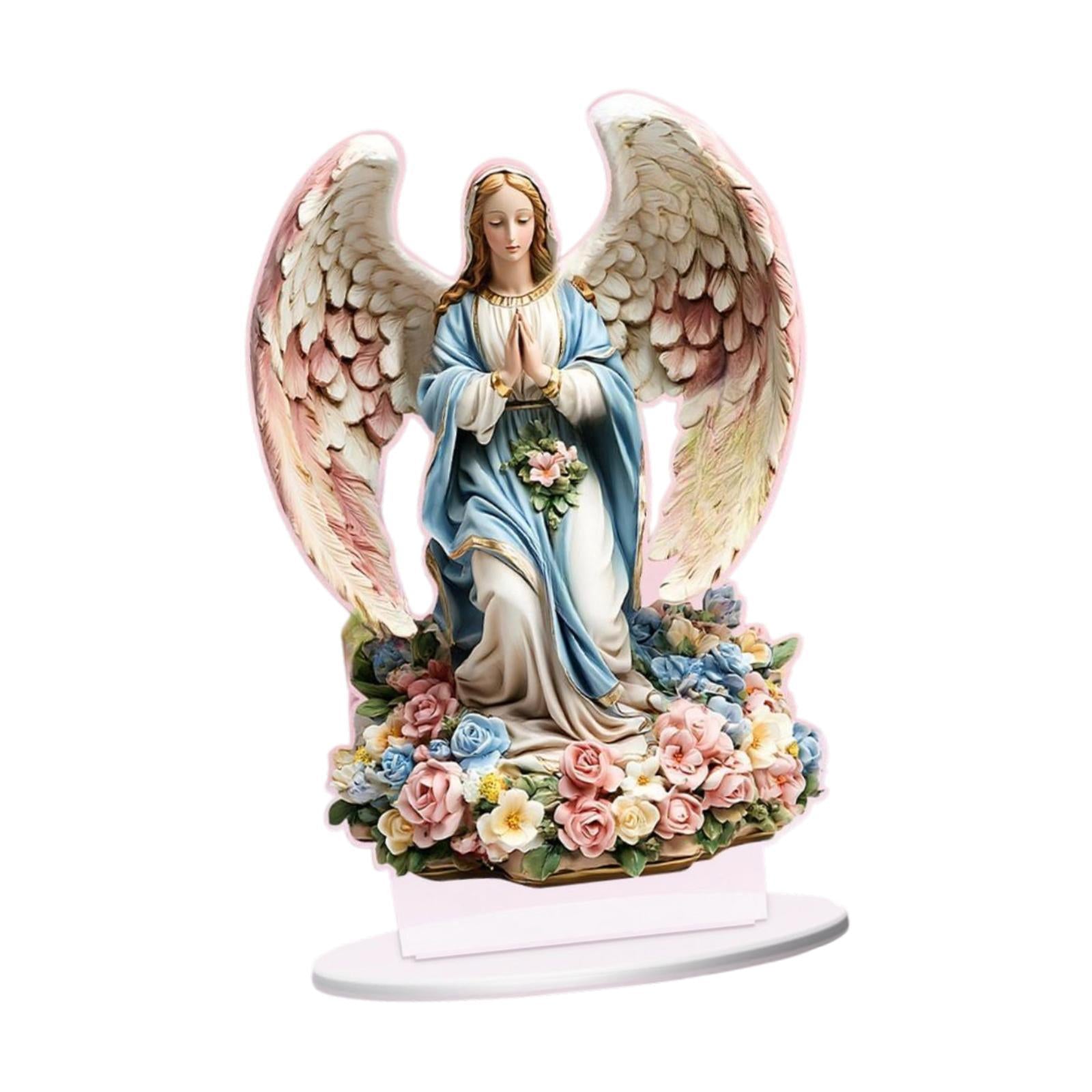 2D Angel Decor Crafts Acrylic Desktop Plaque for Centerpiece Table Bookshelf Style B