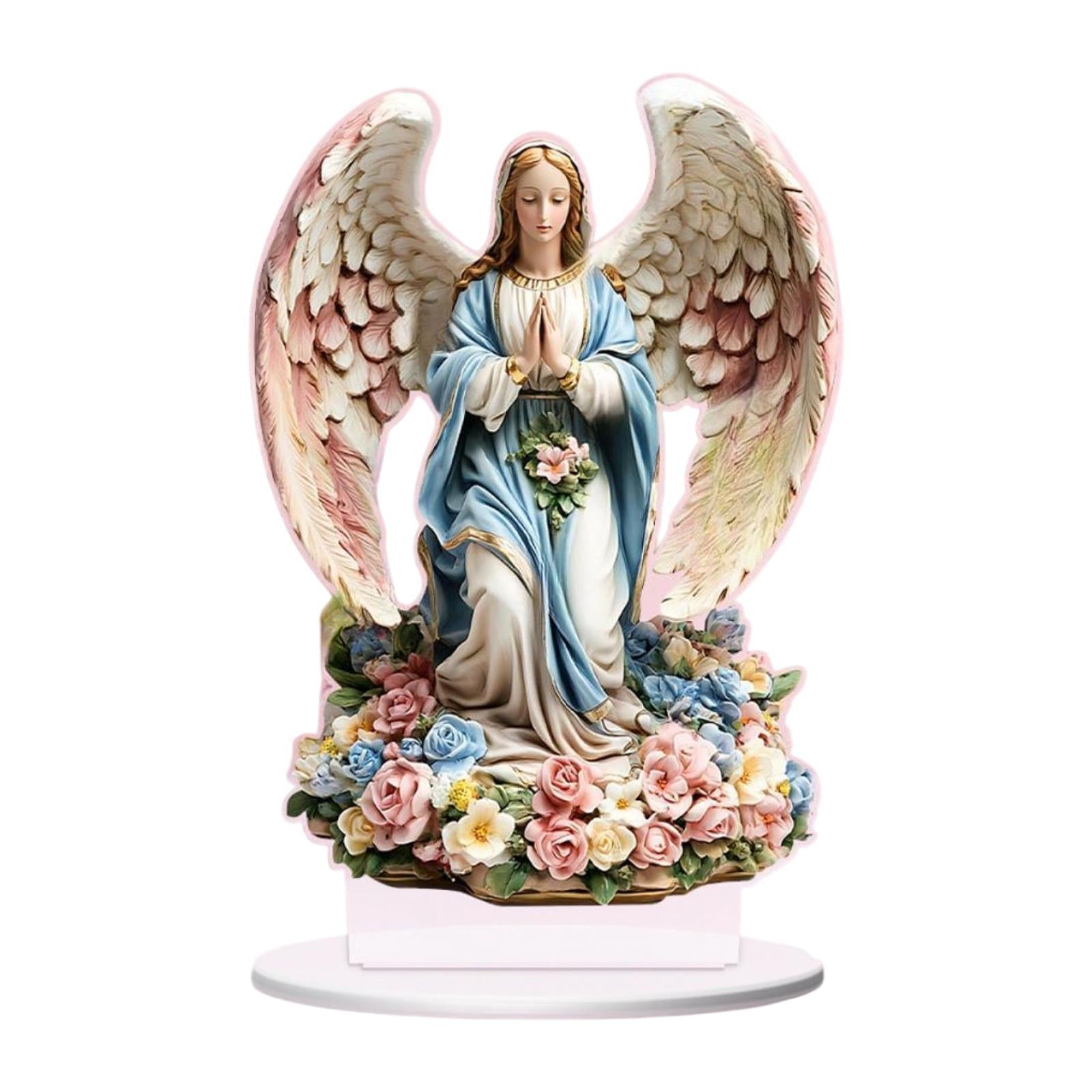 2D Angel Decor Crafts Acrylic Desktop Plaque for Centerpiece Table Bookshelf Style B