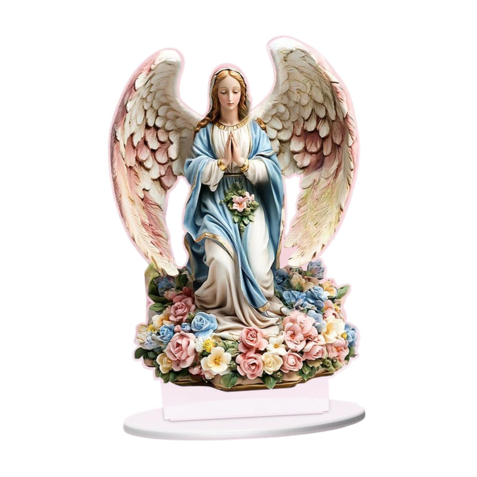 2D Angel Decor Crafts Acrylic Desktop Plaque for Centerpiece Table Bookshelf Style B