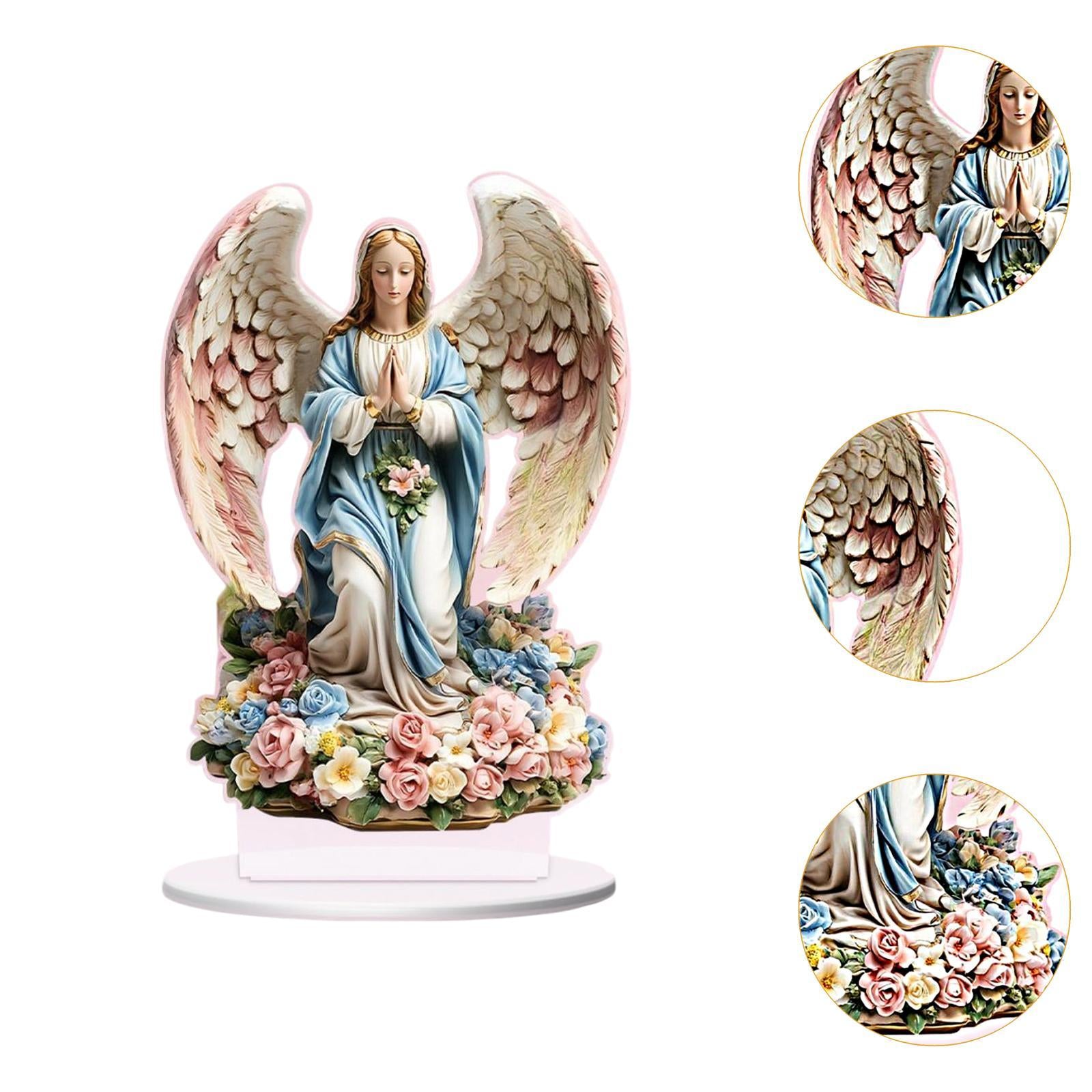 2D Angel Decor Crafts Acrylic Desktop Plaque for Centerpiece Table Bookshelf Style B