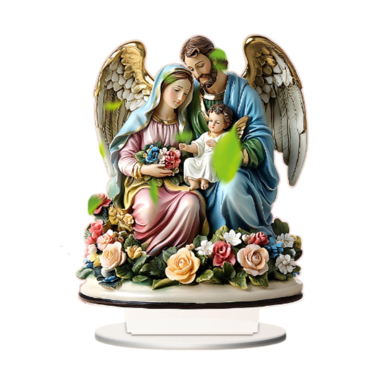 2D Holy Family Decoration Tabletop Ornament for Desk Living Room Dining Room