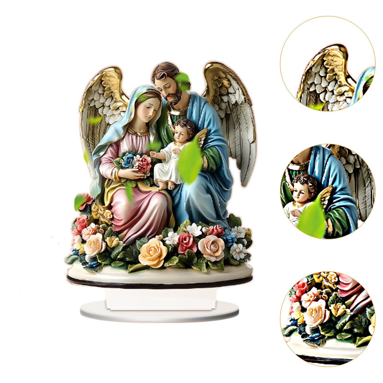 2D Holy Family Decoration Tabletop Ornament for Desk Living Room Dining Room