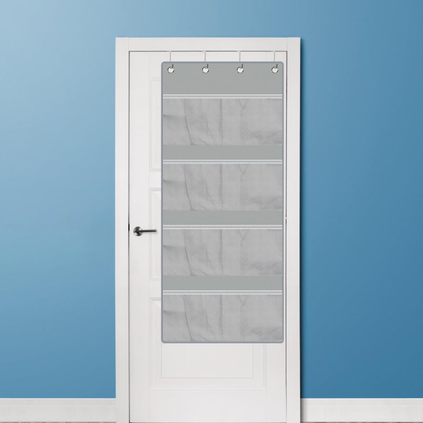 over The Door Organizer Toys Space Saving Dolls 4 Layer for Dorm Wall Closet Gray