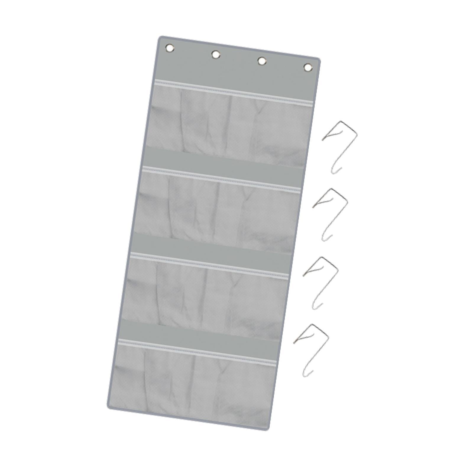 over The Door Organizer Toys Space Saving Dolls 4 Layer for Dorm Wall Closet Gray