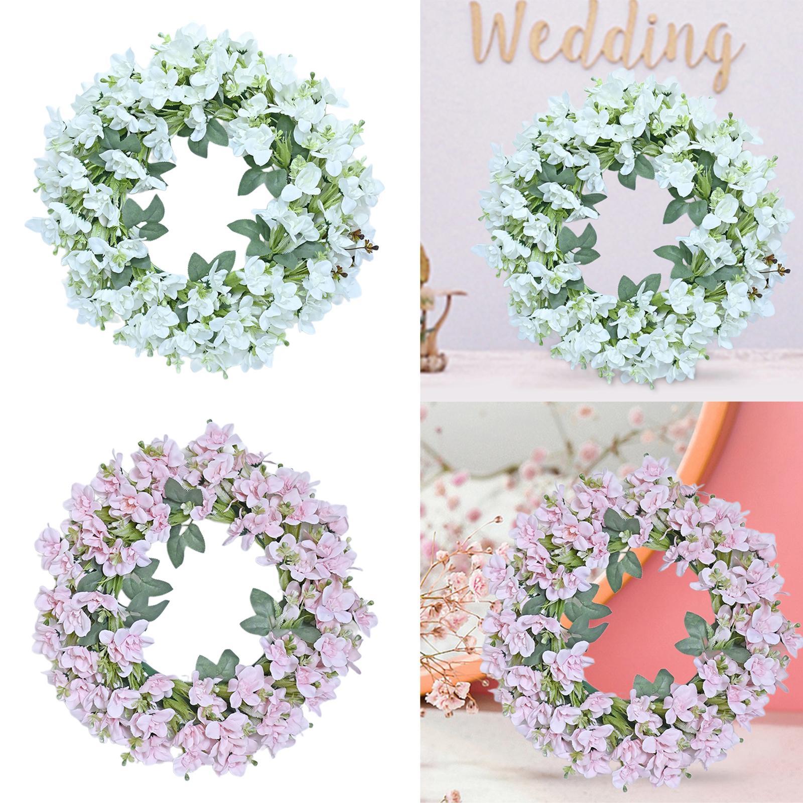 Artificial Wreath Farmhouse Window Home Summer Porch Patio Decorative white