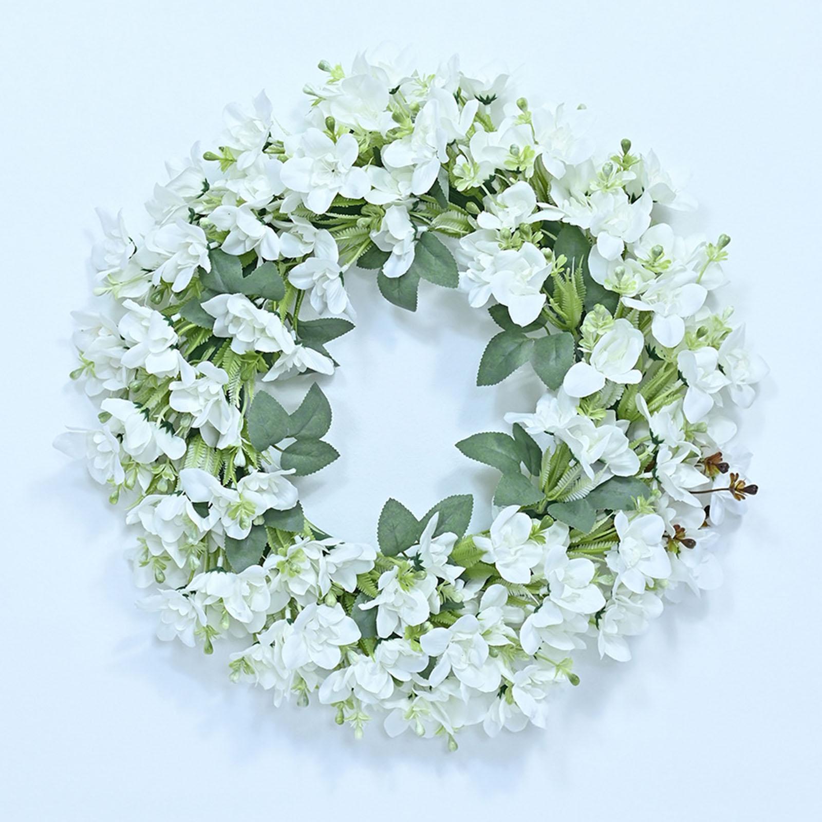 Artificial Wreath Farmhouse Window Home Summer Porch Patio Decorative white