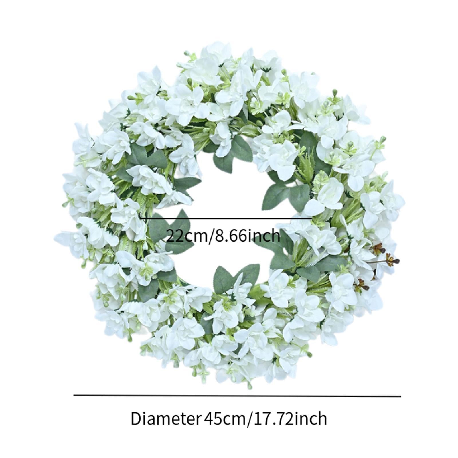 Artificial Wreath Farmhouse Window Home Summer Porch Patio Decorative white