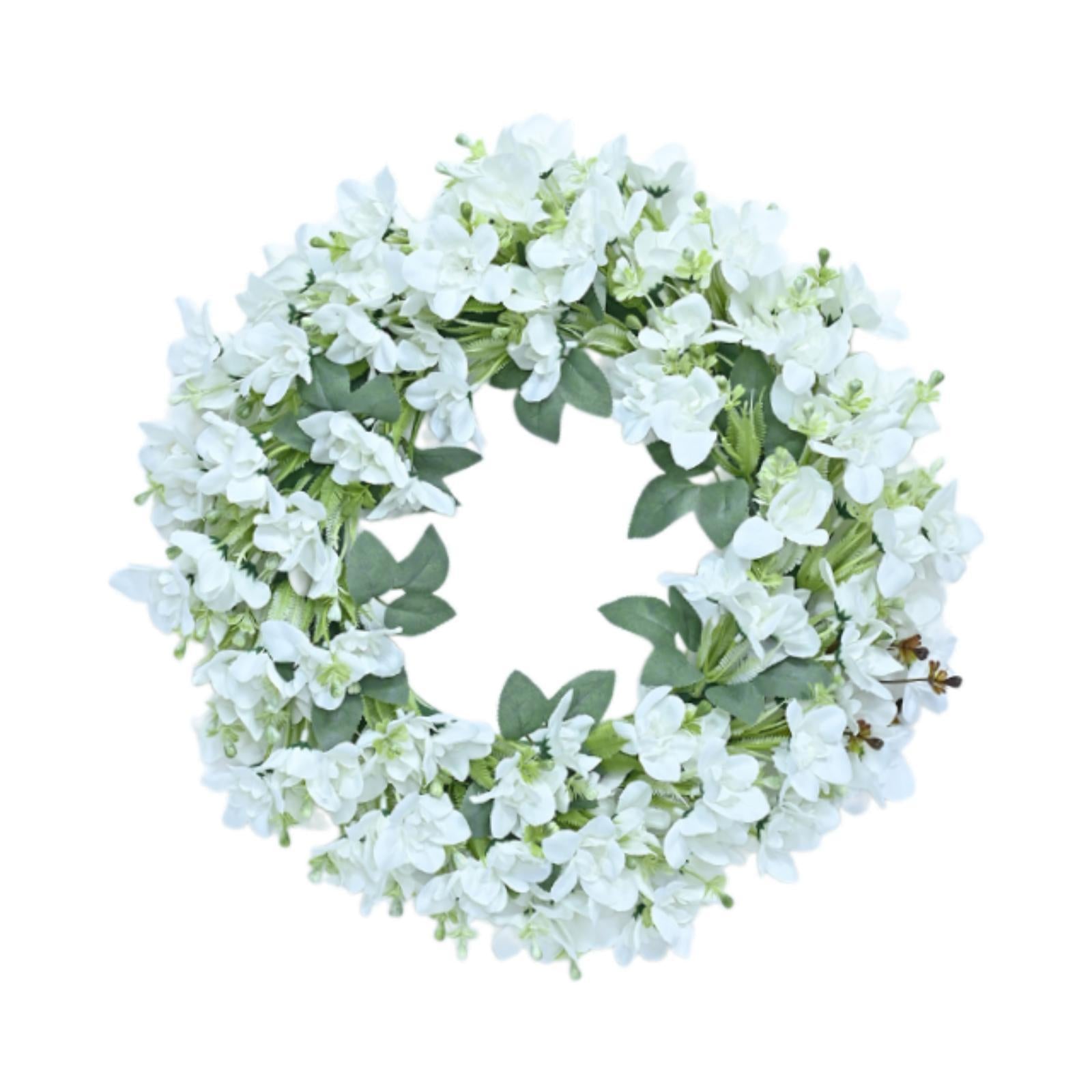 Artificial Wreath Farmhouse Window Home Summer Porch Patio Decorative white