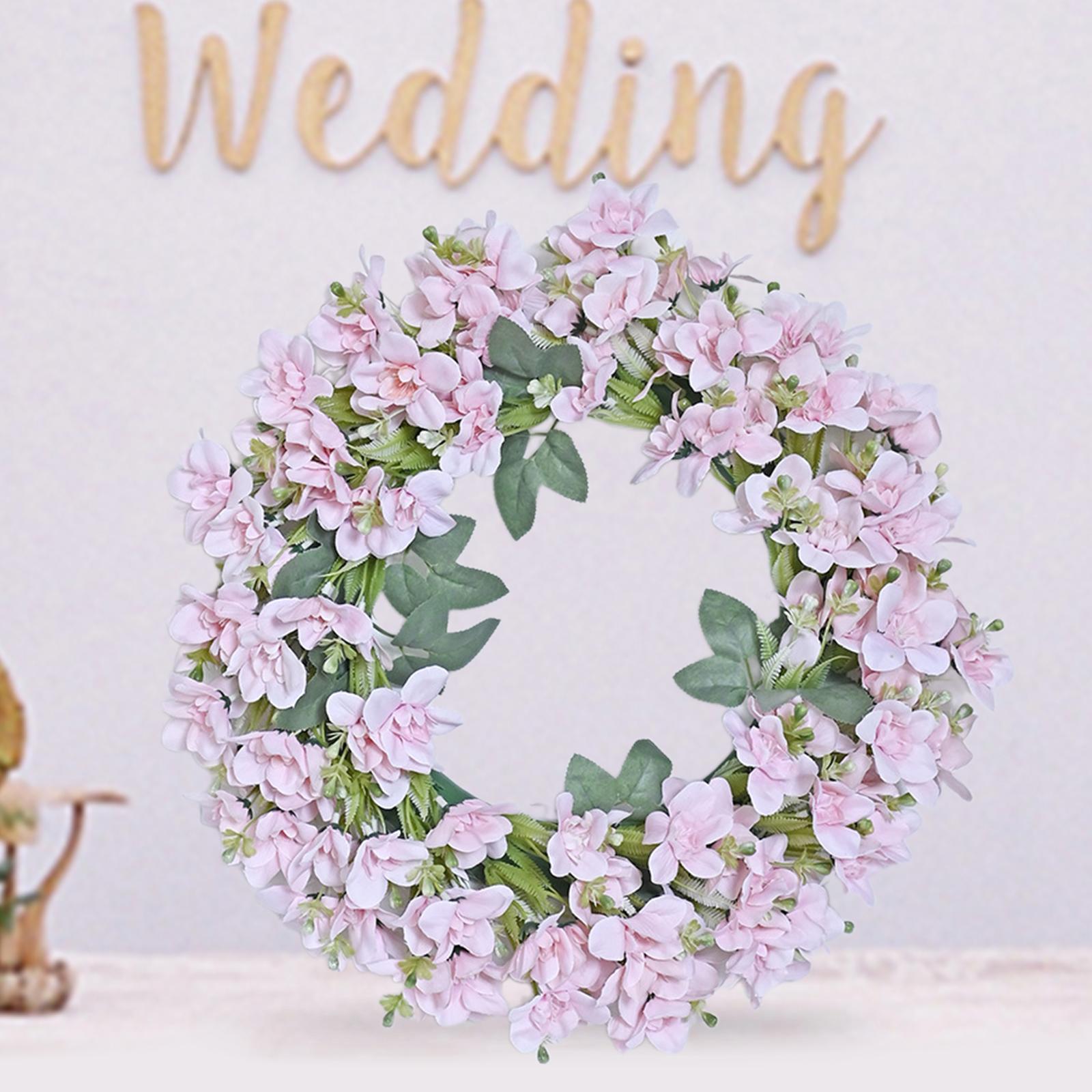 Artificial Wreath Farmhouse Window Home Summer Porch Patio Decorative pink