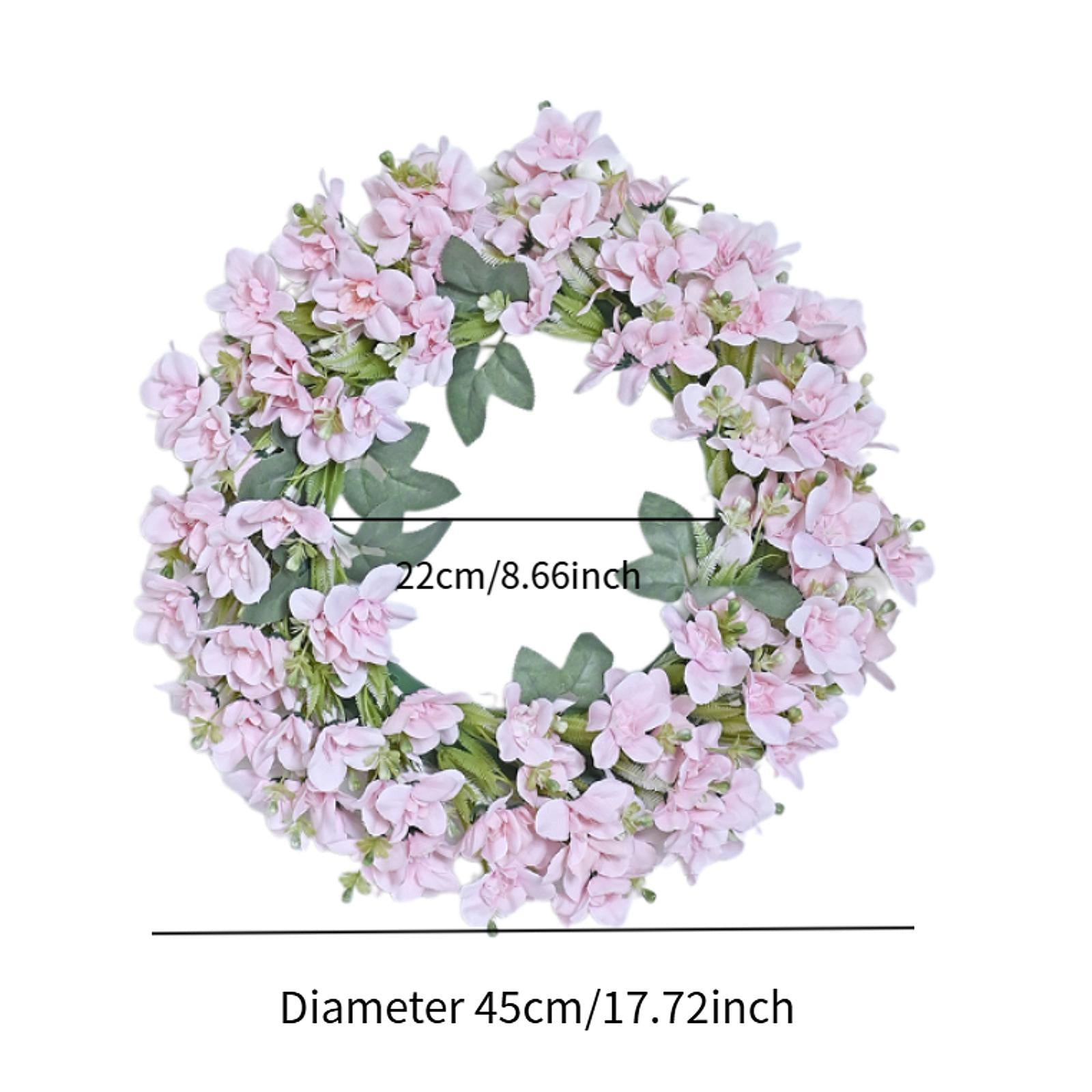 Artificial Wreath Farmhouse Window Home Summer Porch Patio Decorative pink
