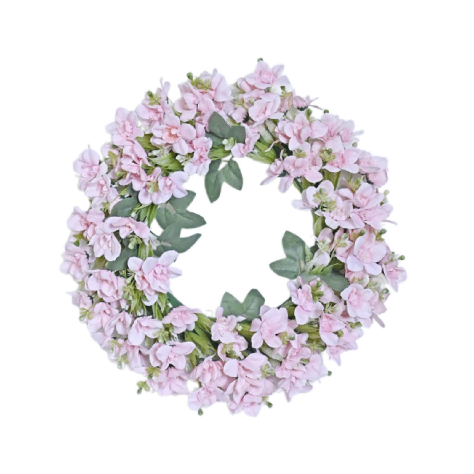 Artificial Wreath Farmhouse Window Home Summer Porch Patio Decorative pink
