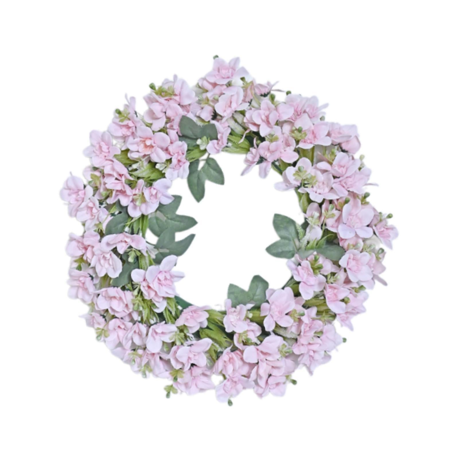 Artificial Wreath Farmhouse Window Home Summer Porch Patio Decorative pink