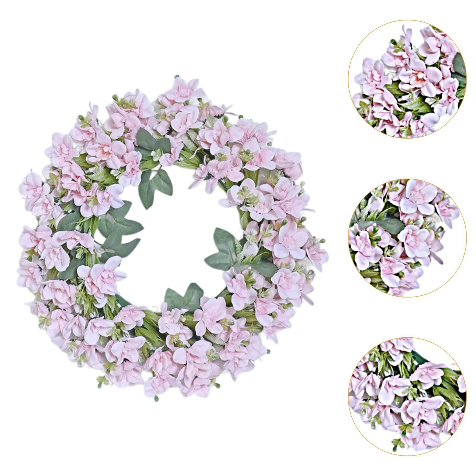 Artificial Wreath Farmhouse Window Home Summer Porch Patio Decorative pink