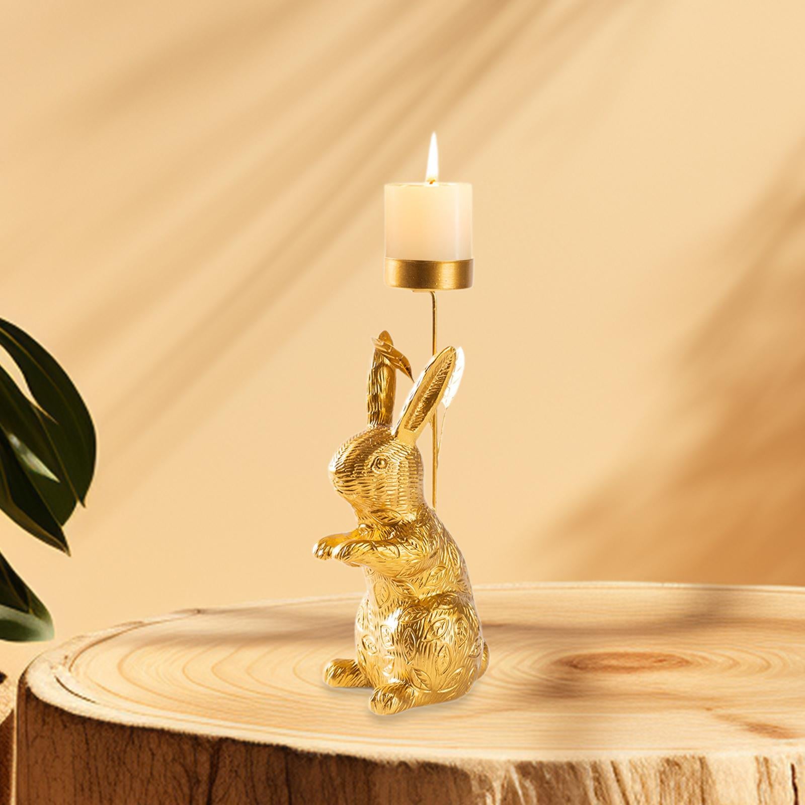 Candle Holder Bunny Decor Elegant Table Centerpiece for Bedroom Room Wedding Standing