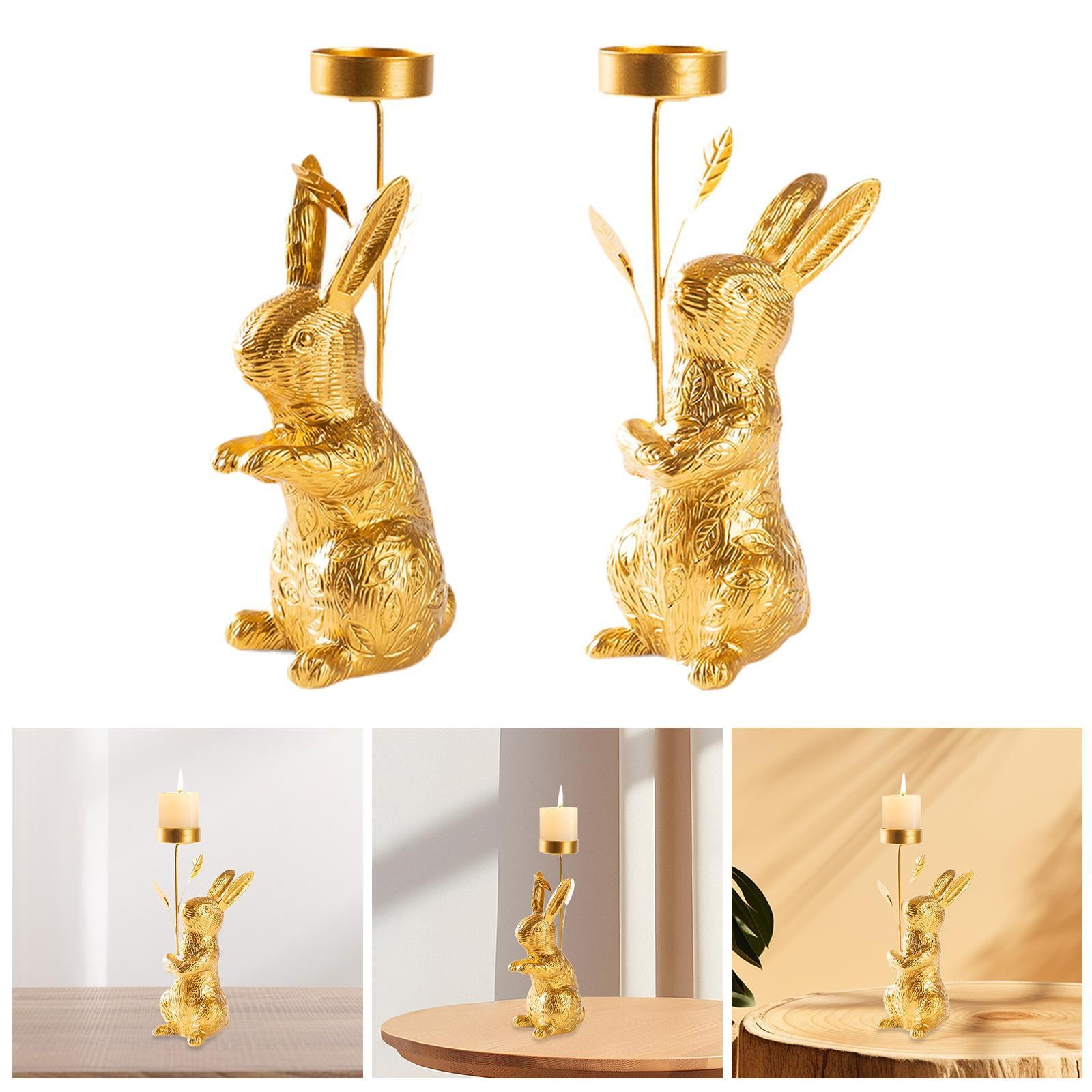 Candle Holder Bunny Decor Elegant Table Centerpiece for Bedroom Room Wedding Standing