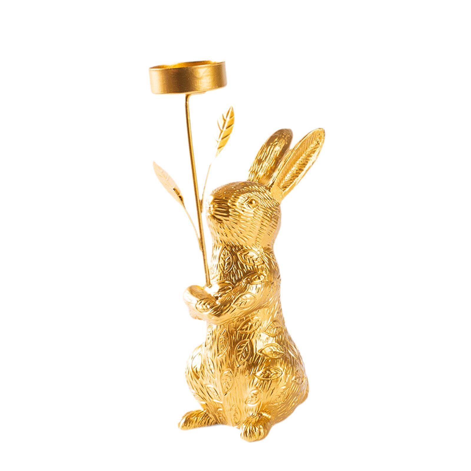 Candle Holder Bunny Decor Elegant Table Centerpiece for Bedroom Room Wedding Holding hands