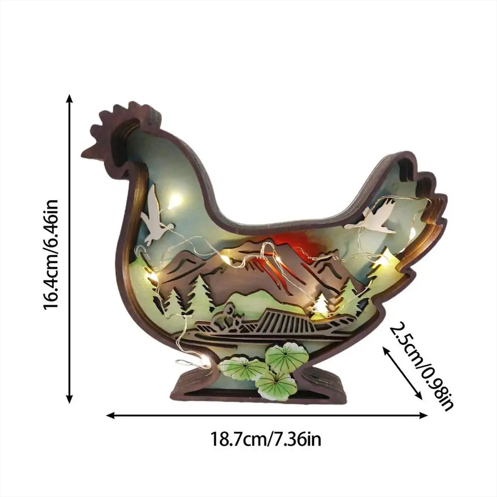 Chicken Statue Crafts Decorative Desk Ornament for Countertop Office Walkway