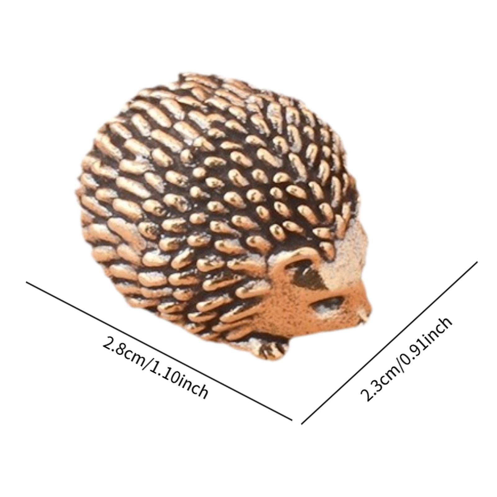 Hedgehog Statue Miniatures Copper Hedgehog Sculpture for Desktop Home Easter