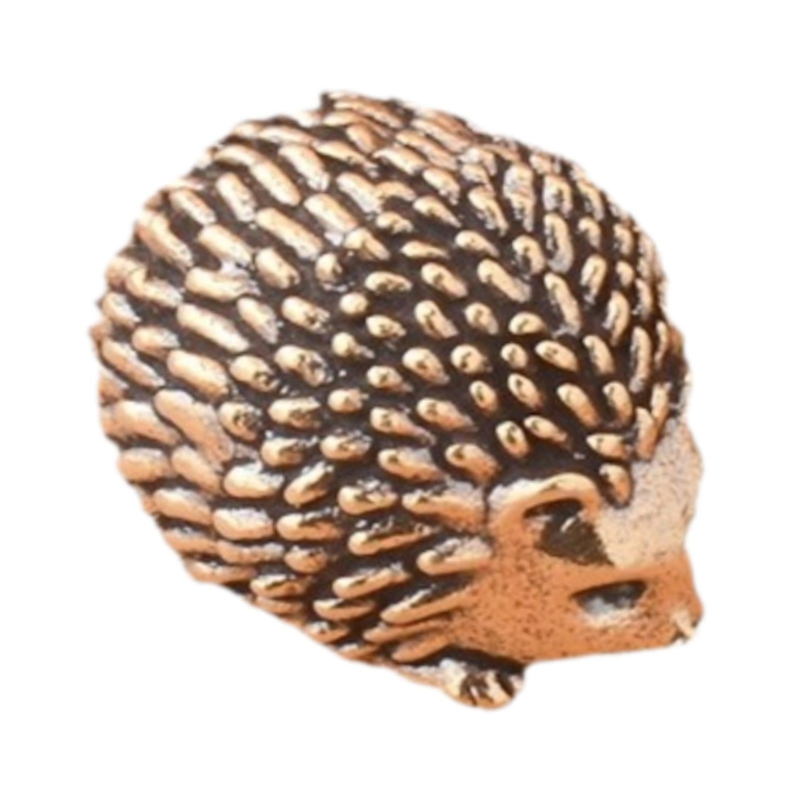 Hedgehog Statue Miniatures Copper Hedgehog Sculpture for Desktop Home Easter