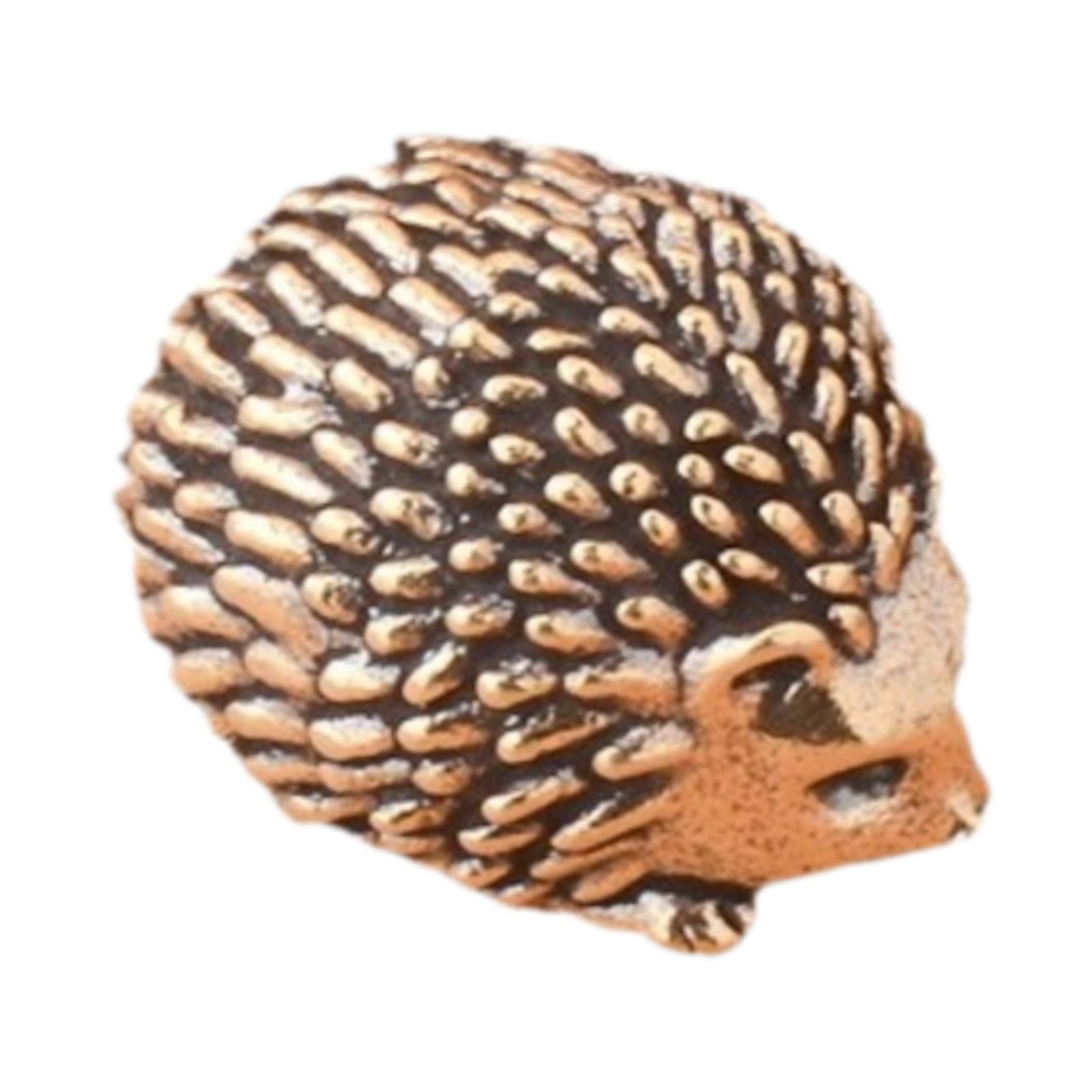 Hedgehog Statue Miniatures Copper Hedgehog Sculpture for Desktop Home Easter