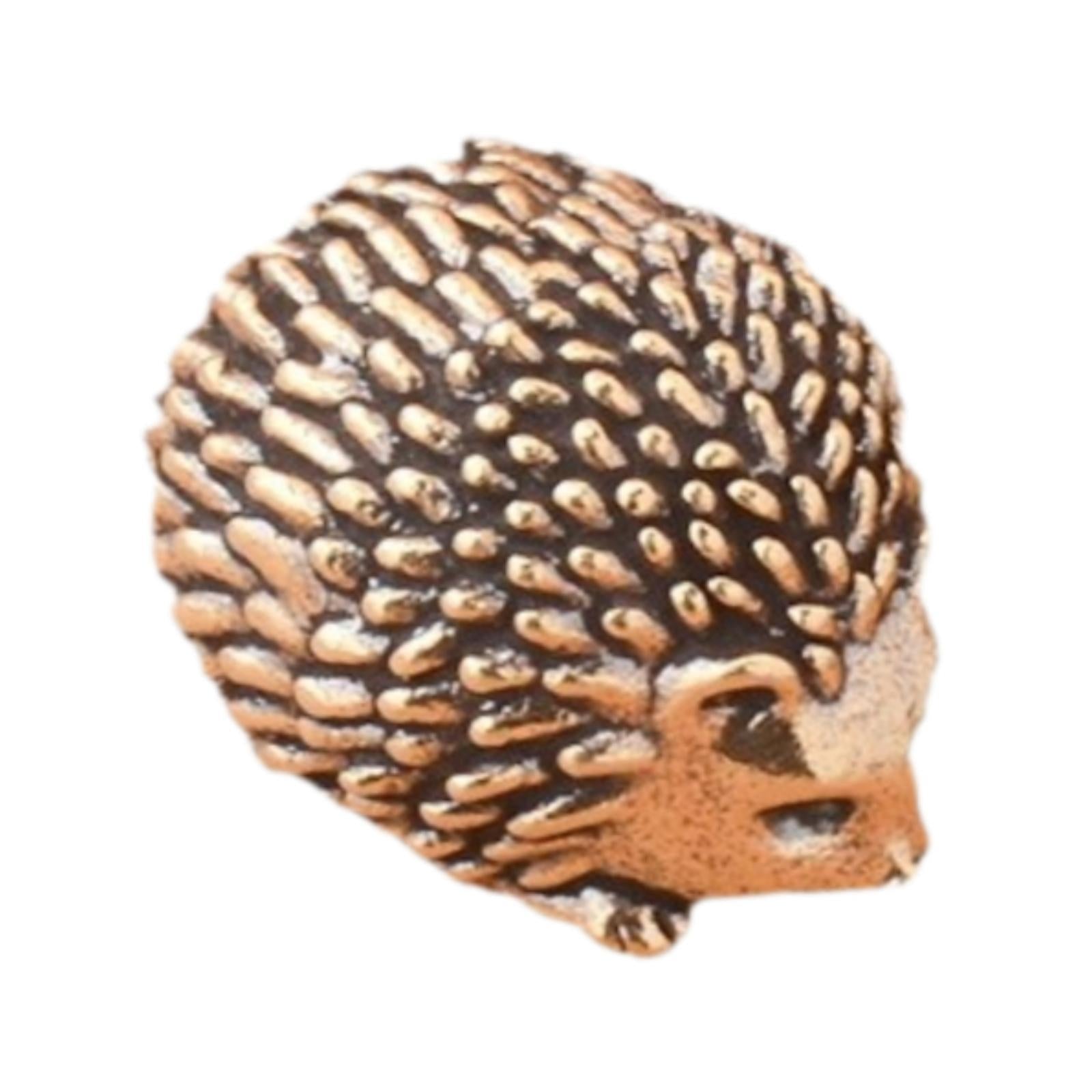 Hedgehog Statue Miniatures Copper Hedgehog Sculpture for Desktop Home Easter