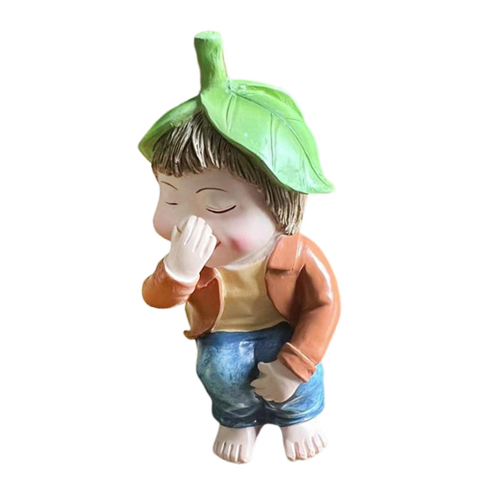 Funny Garden Dwarf Figurine Lawn Ornament for Porch Balcony Lightweight Cute Style B