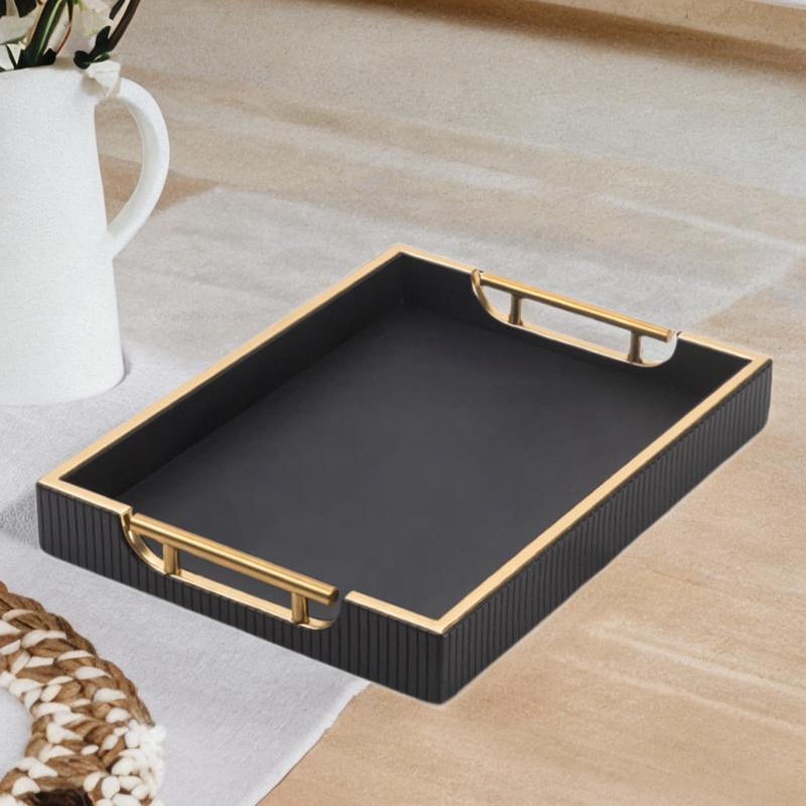 Food Tray Storage Tray with Metal Handles Rectangular for Sundries Cosmetics