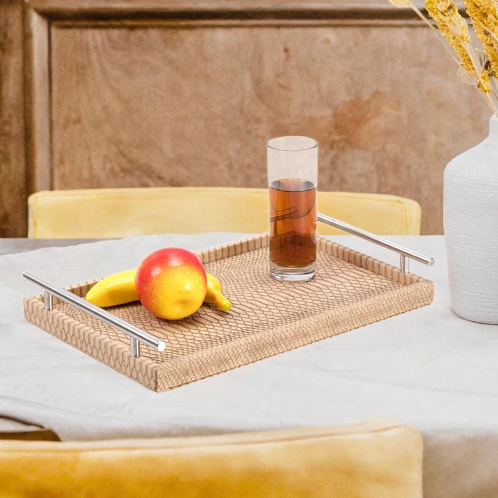 Ottoman Serving Tray Storage Tray Rectangle 15.8x9.8x2.3inch for Living Room