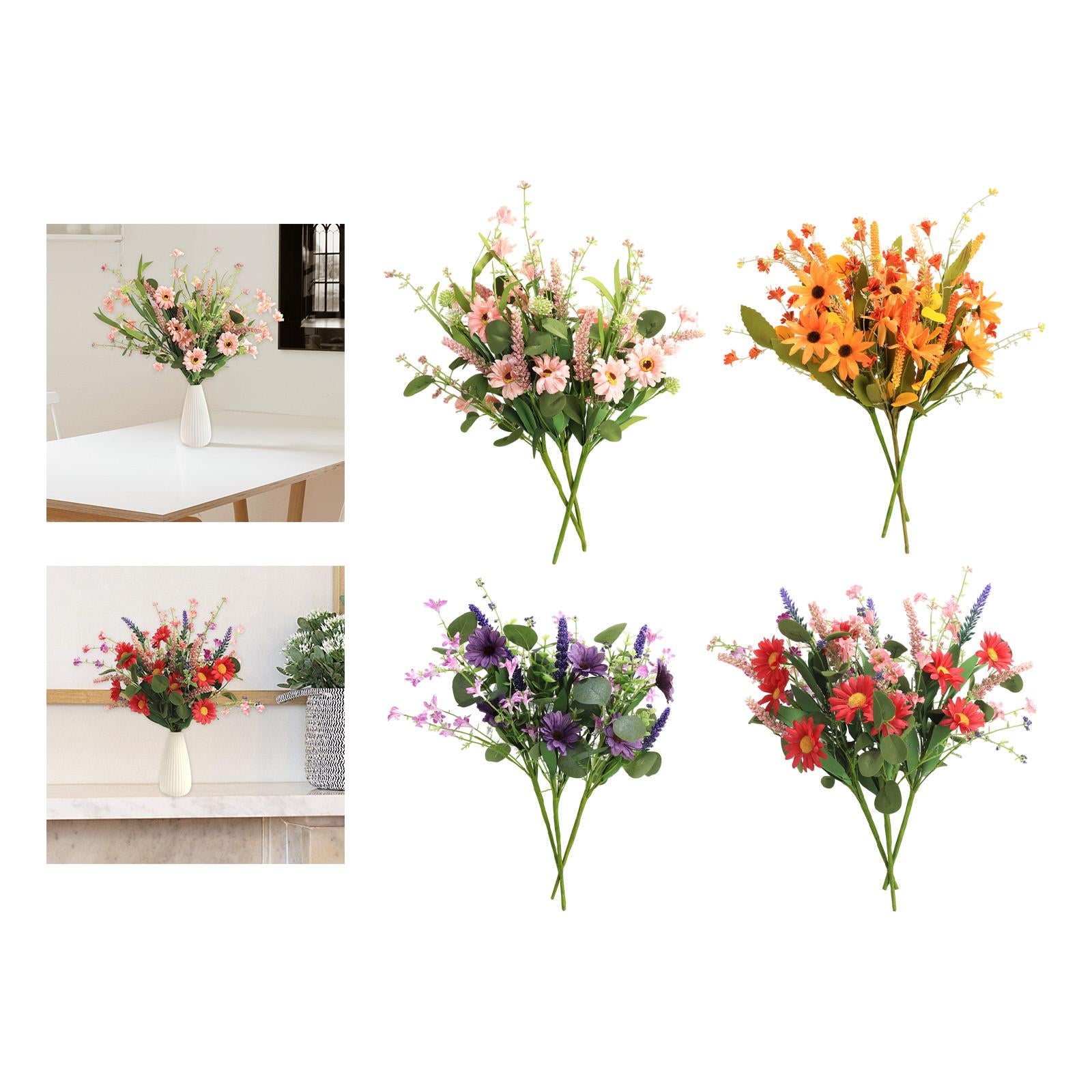 3x 15.7inch Simulated Sunflowers Flower Picks for Summer Flower Arrangements Yellow