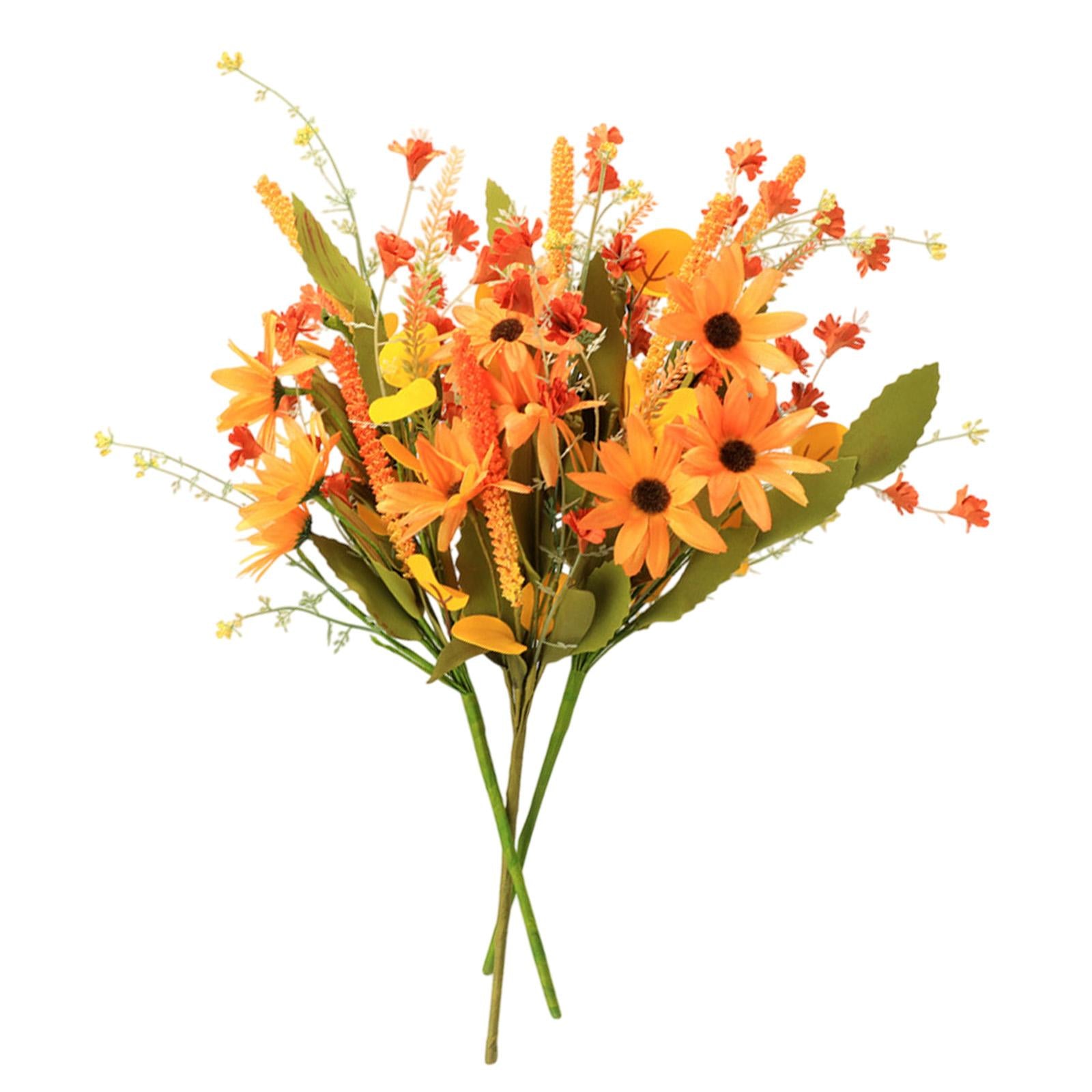 3x 15.7inch Simulated Sunflowers Flower Picks for Summer Flower Arrangements Yellow