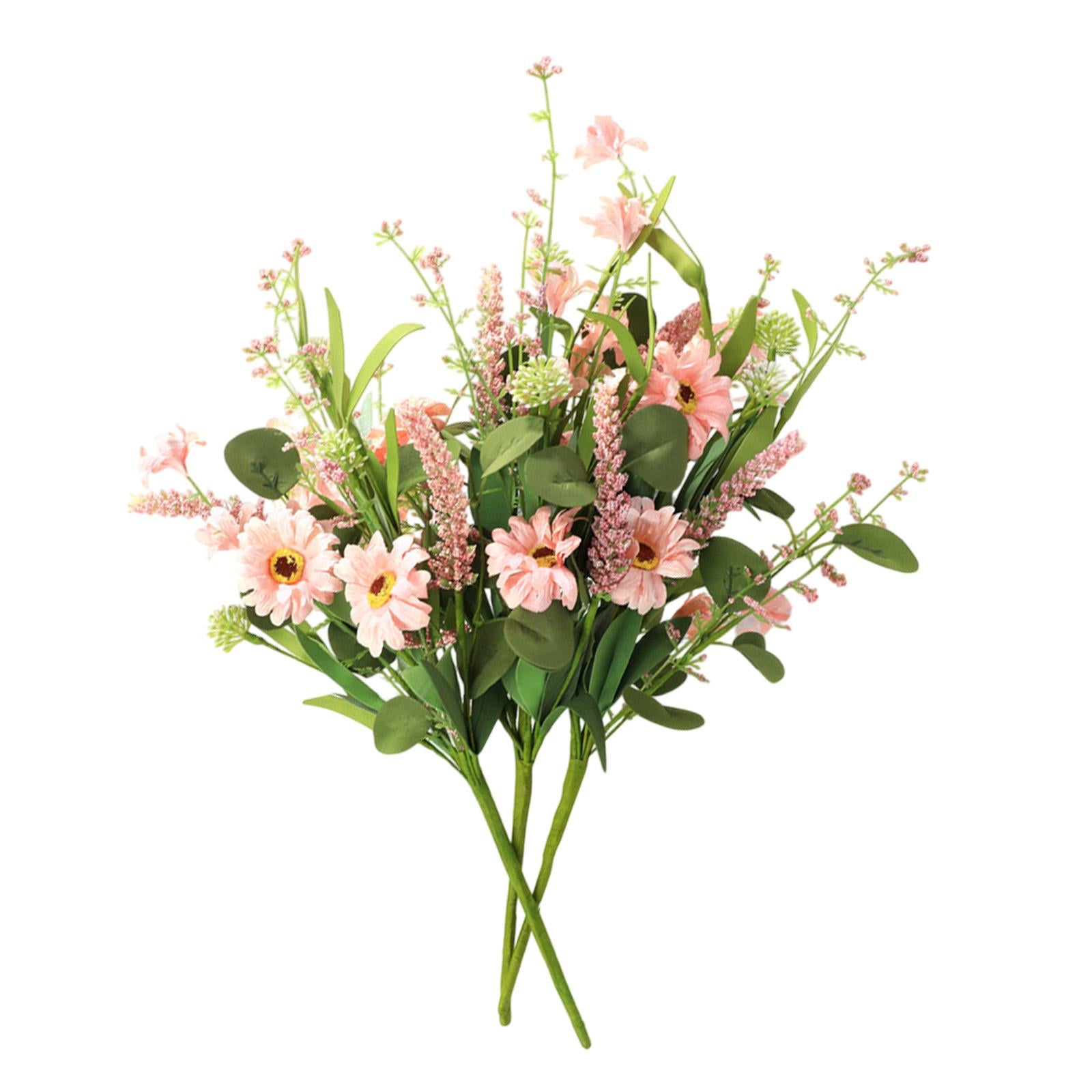 3x 15.7inch Simulated Sunflowers Flower Picks for Summer Flower Arrangements Pink