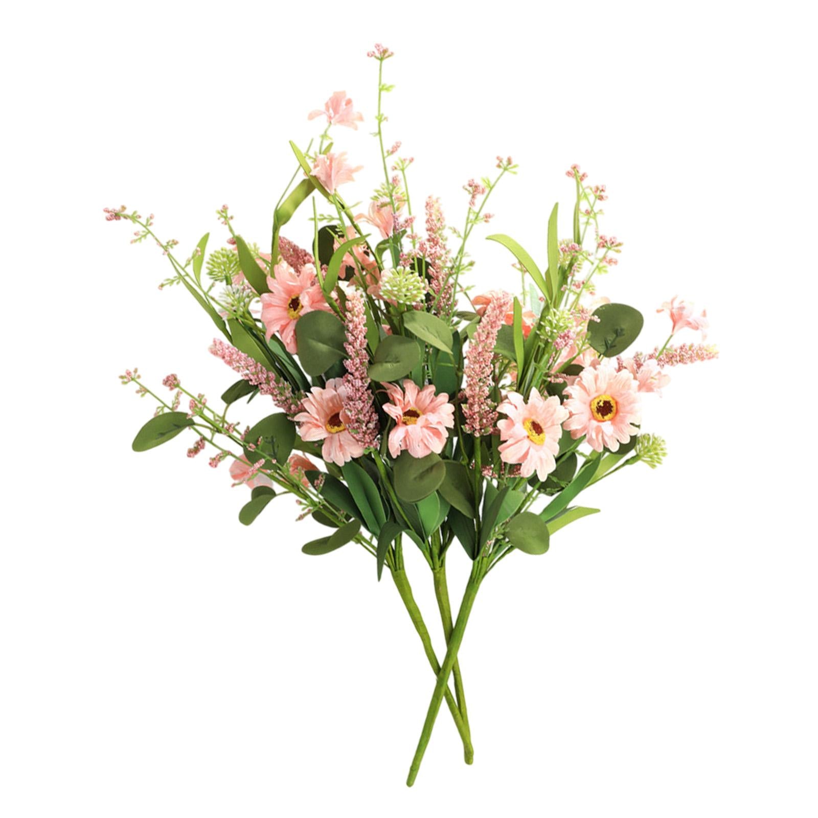 3x 15.7inch Simulated Sunflowers Flower Picks for Summer Flower Arrangements Pink