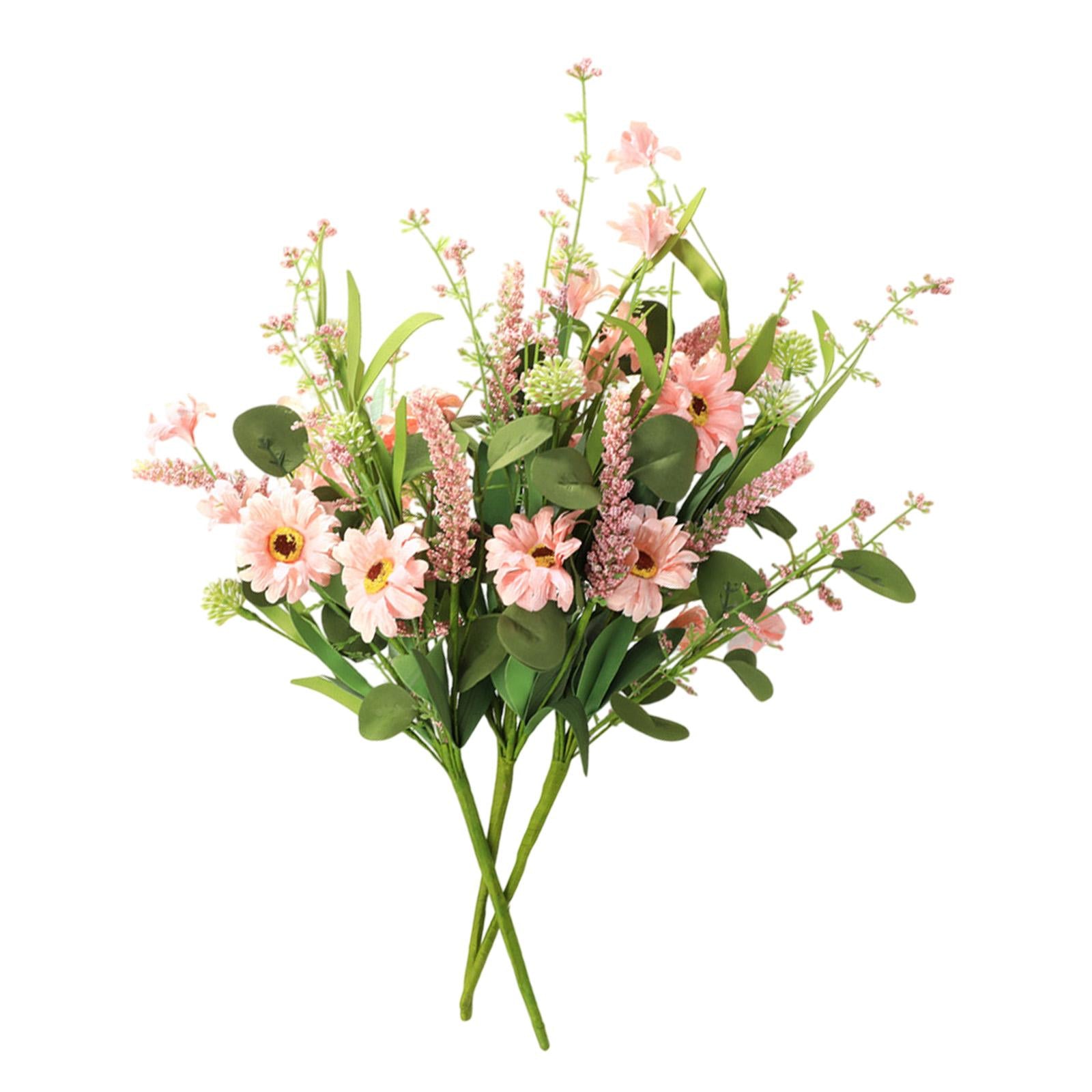 3x 15.7inch Simulated Sunflowers Flower Picks for Summer Flower Arrangements Pink