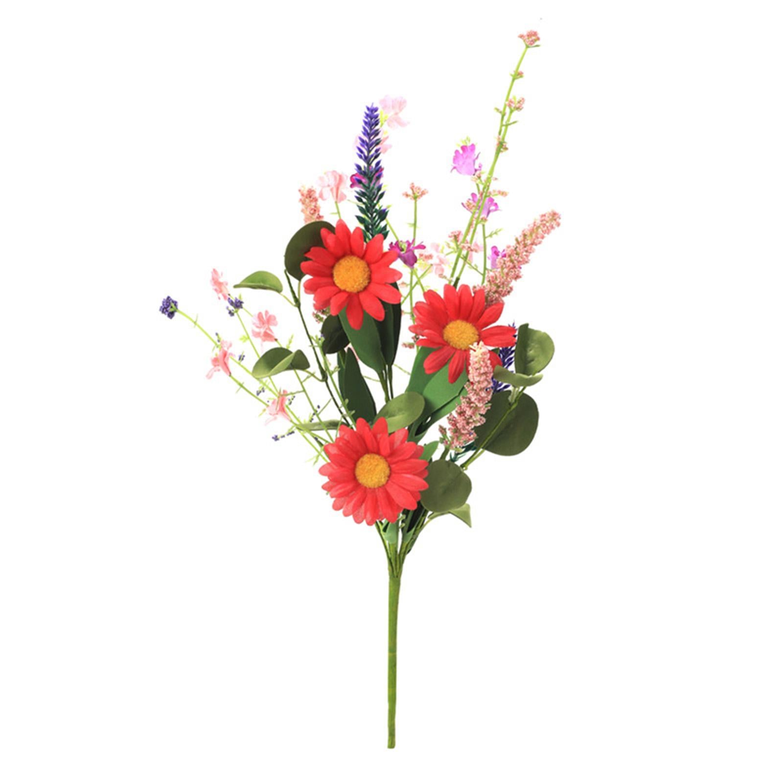3x 15.7inch Simulated Sunflowers Flower Picks for Summer Flower Arrangements Red