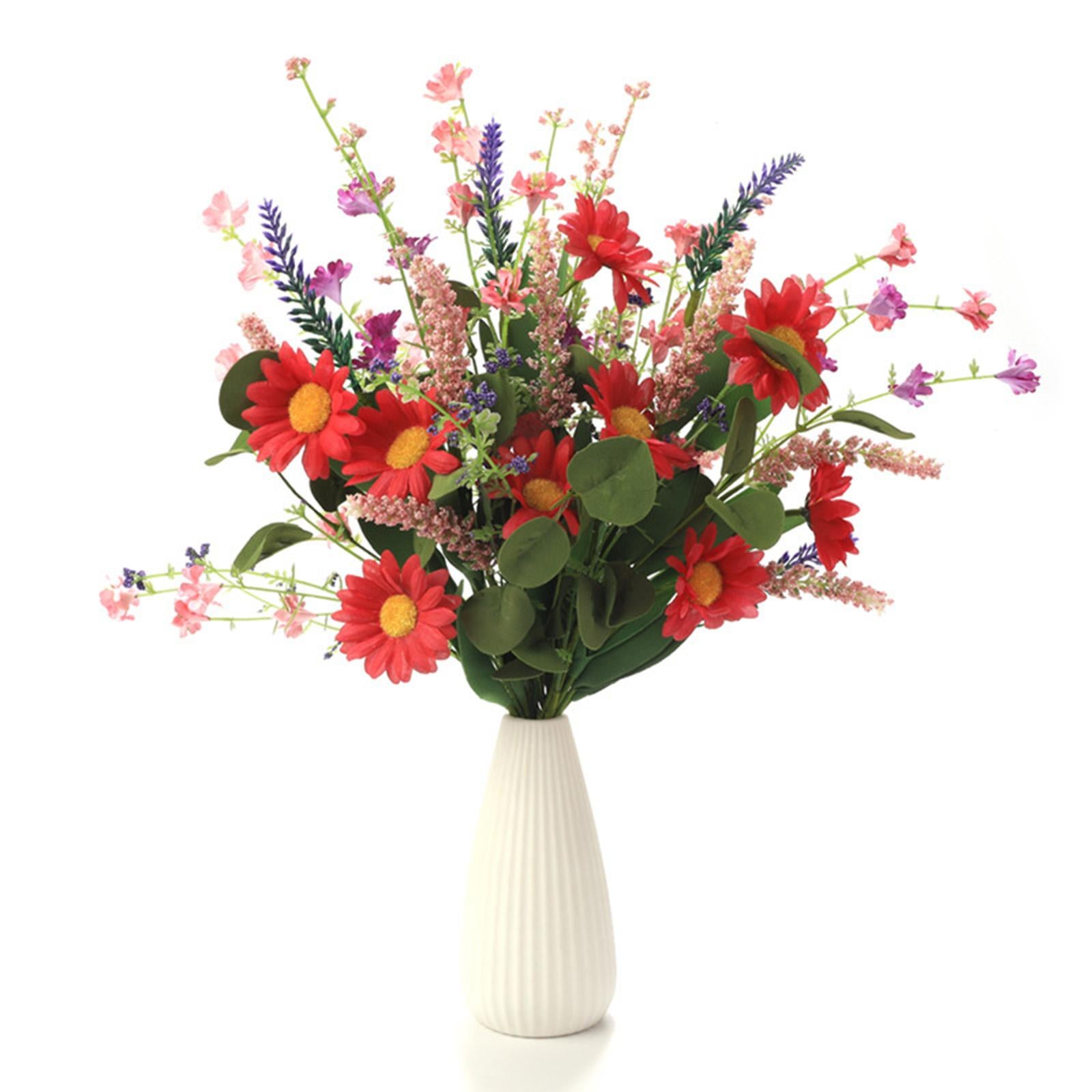 3x 15.7inch Simulated Sunflowers Flower Picks for Summer Flower Arrangements Red