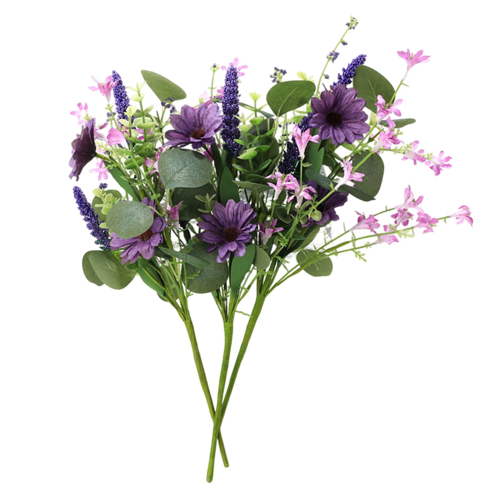 3x 15.7inch Simulated Sunflowers Flower Picks for Summer Flower Arrangements Purple