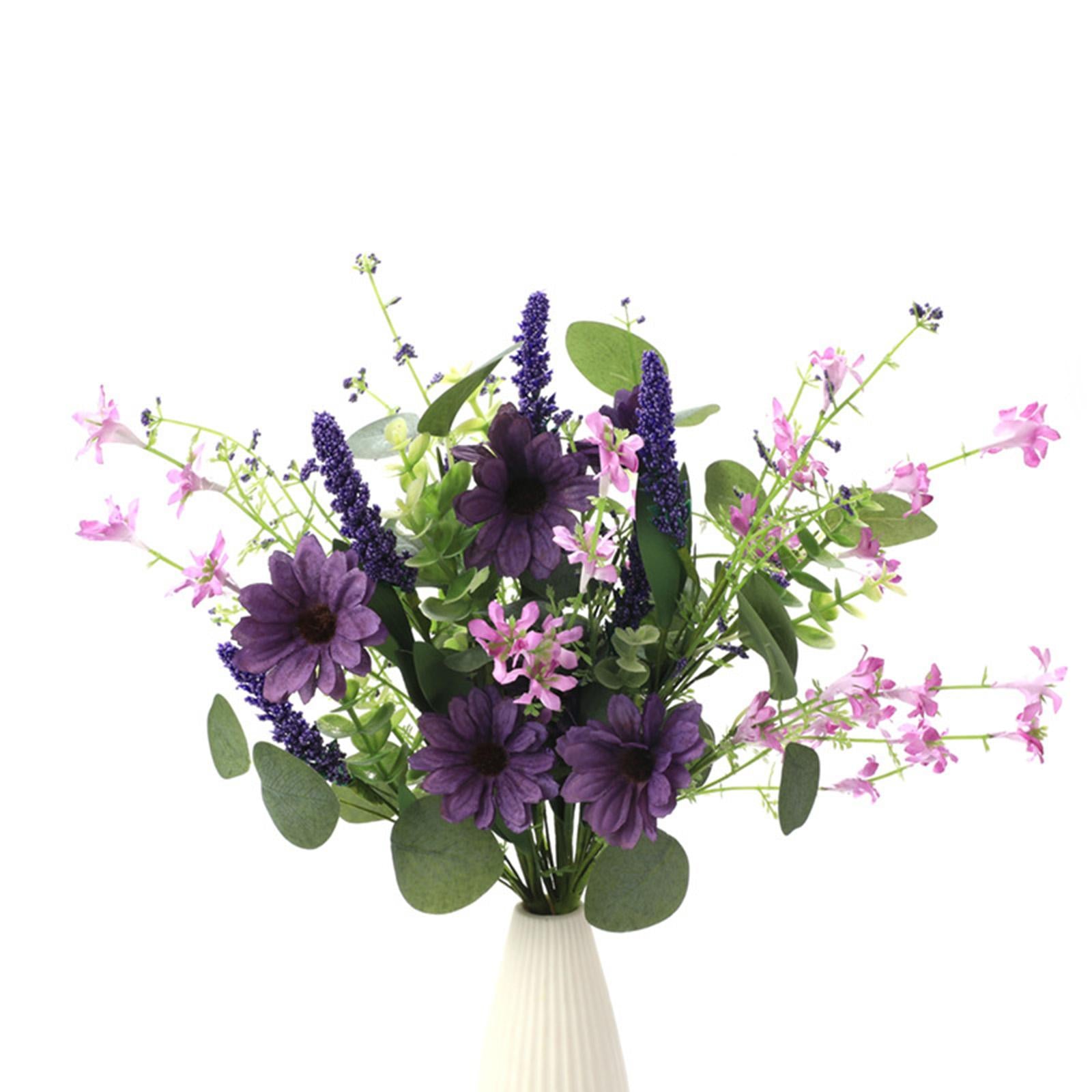 3x 15.7inch Simulated Sunflowers Flower Picks for Summer Flower Arrangements Purple