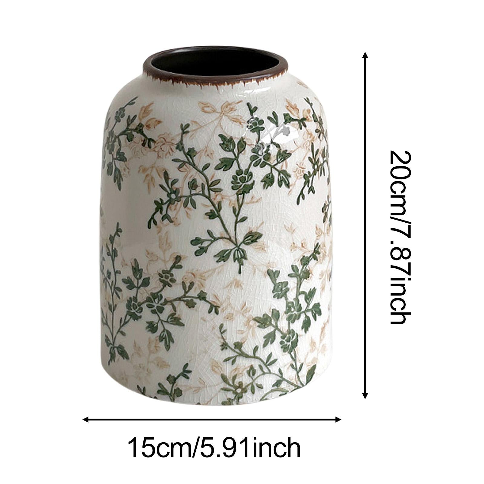 Ceramic Chinoiserie Floral Vase Table Centerpieces Indoor Rustic Flower Vase Style B