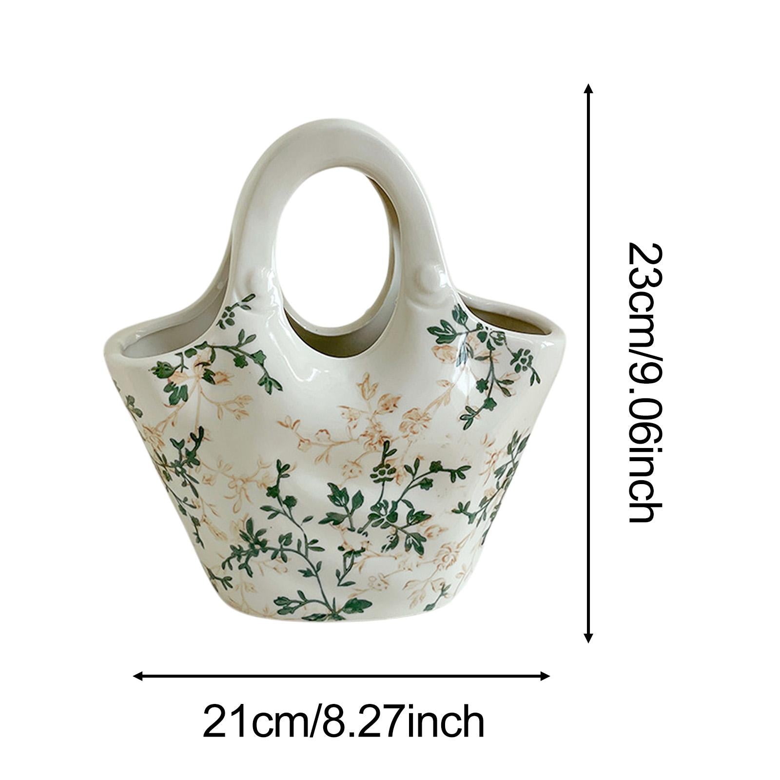 Ceramic Chinoiserie Floral Vase Table Centerpieces Indoor Rustic Flower Vase Style C