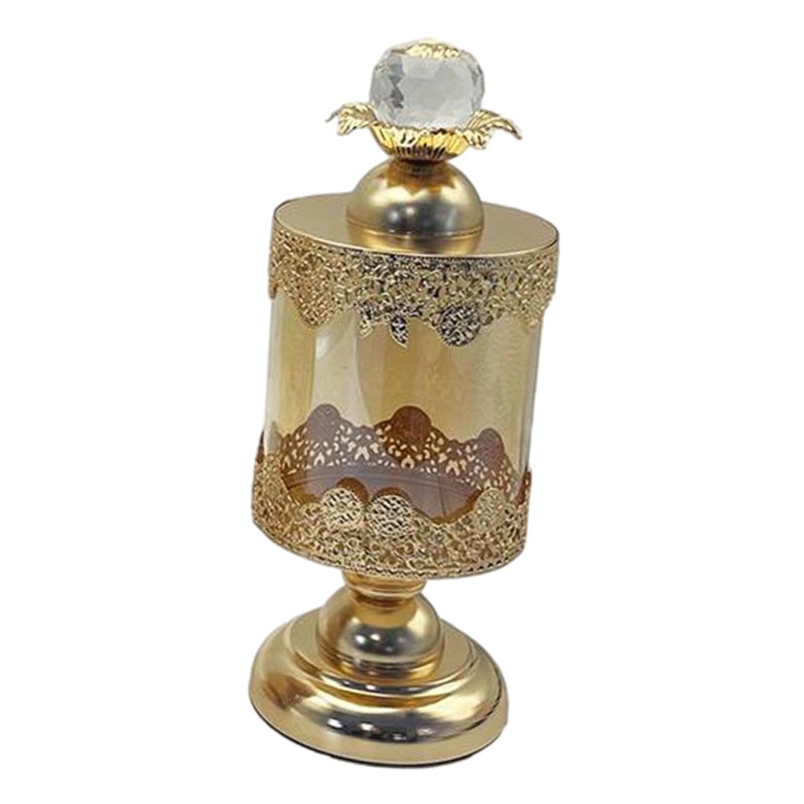European Luxury Glass Storage Jar Kitchen Sugar Table Centerpieces Candy Jar 26cmx10.5cm