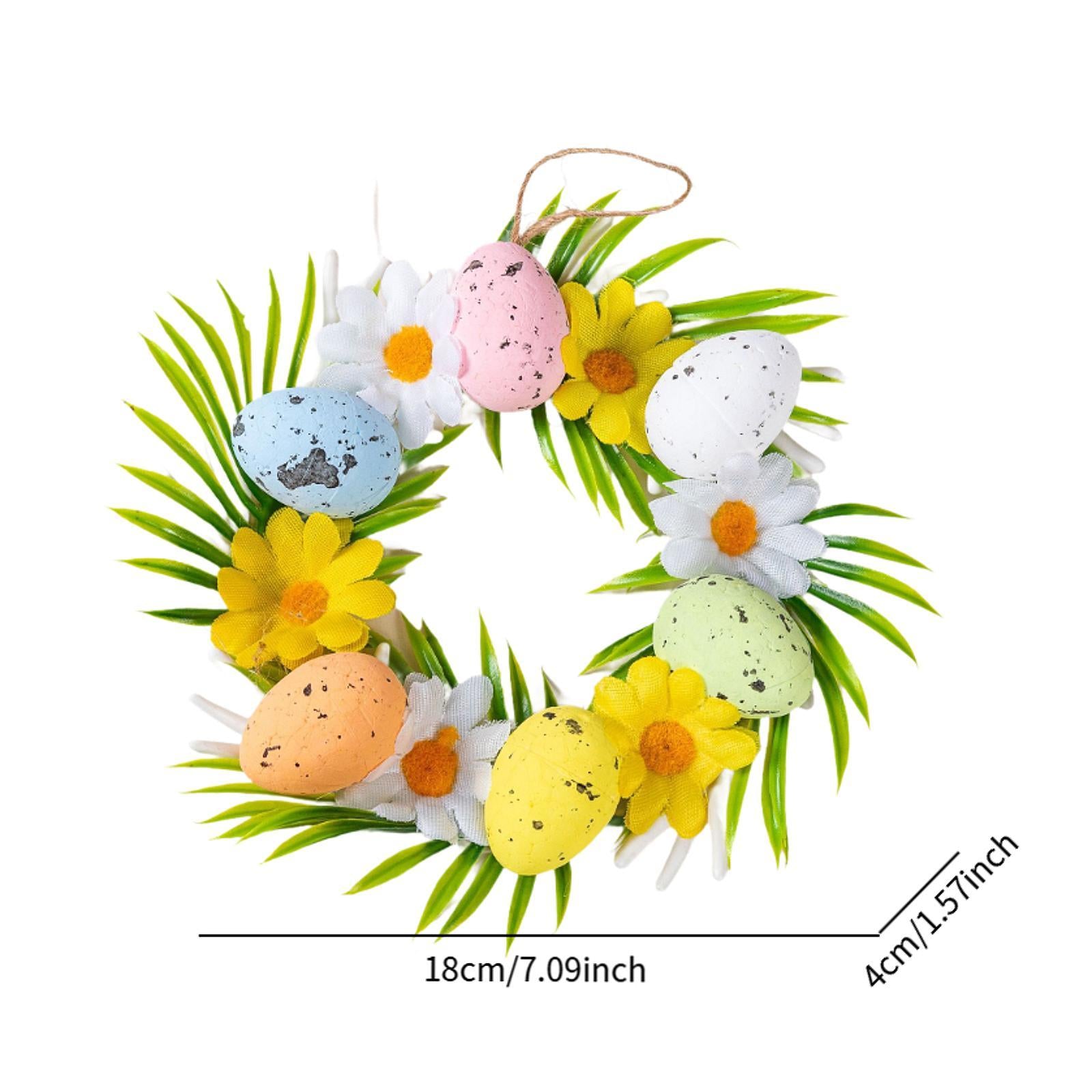 Easter Eggs Artificial Wreath Cute Easter Decor for Door Indoor Outdoor Wall