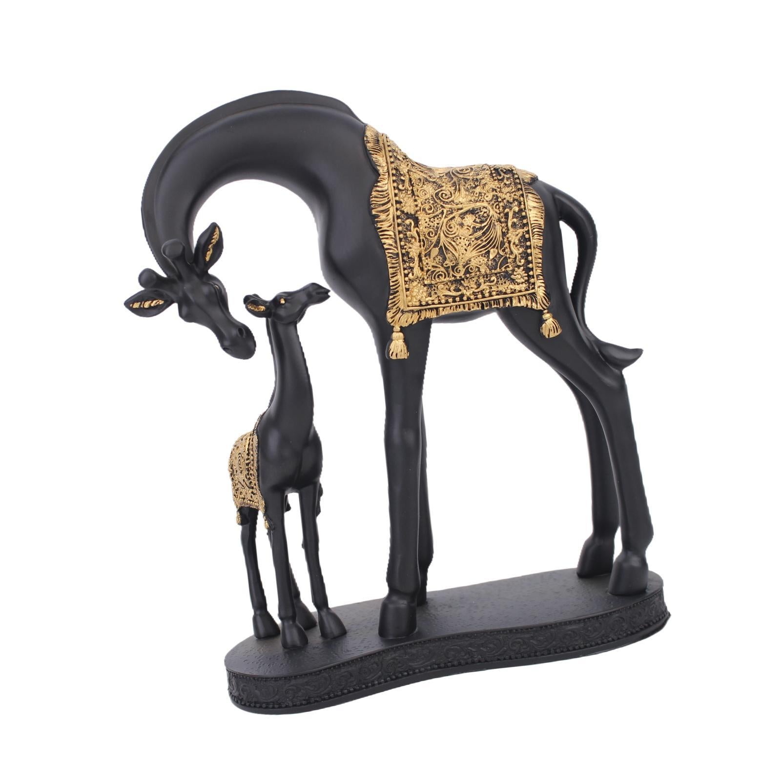 Giraffe Statue Resin Desktop Ornament for Living Room Table Centerpiece Desk Black