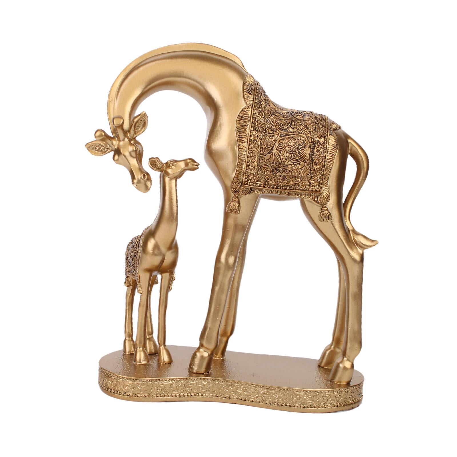 Giraffe Statue Resin Desktop Ornament for Living Room Table Centerpiece Desk Gold