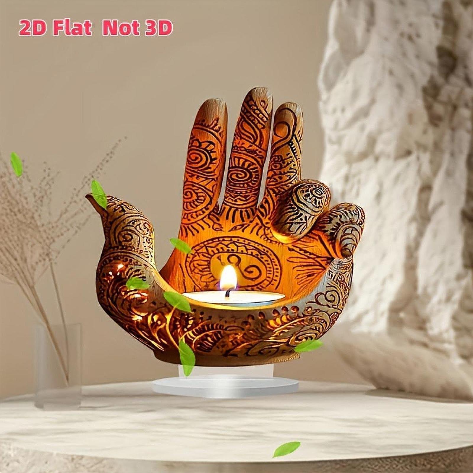 Hand Desktop Ornament 2D Flat Crafts Table Centerpiece for Living Room Hotel