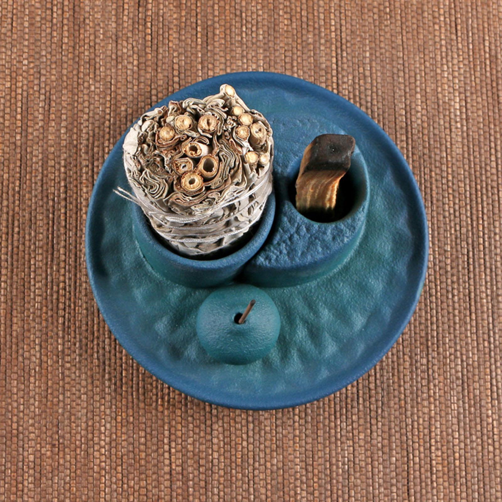 Palo Santo Sticks Holder Desk Incense Burner for Cabinet Bedroom Living Room Blue