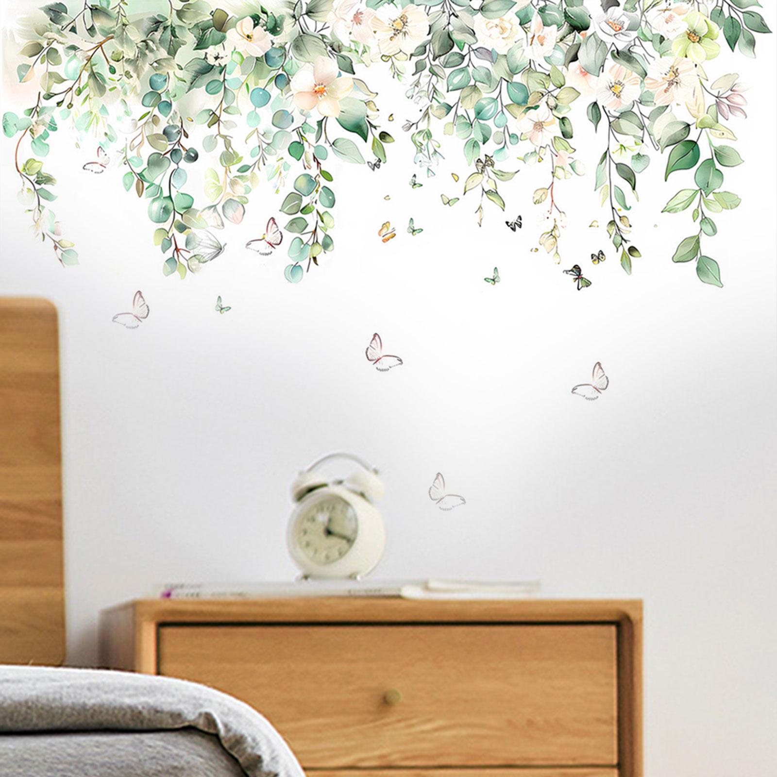 Green Leaves Wall Sticker Premium Removable for Bedroom Bathroom Dining Room