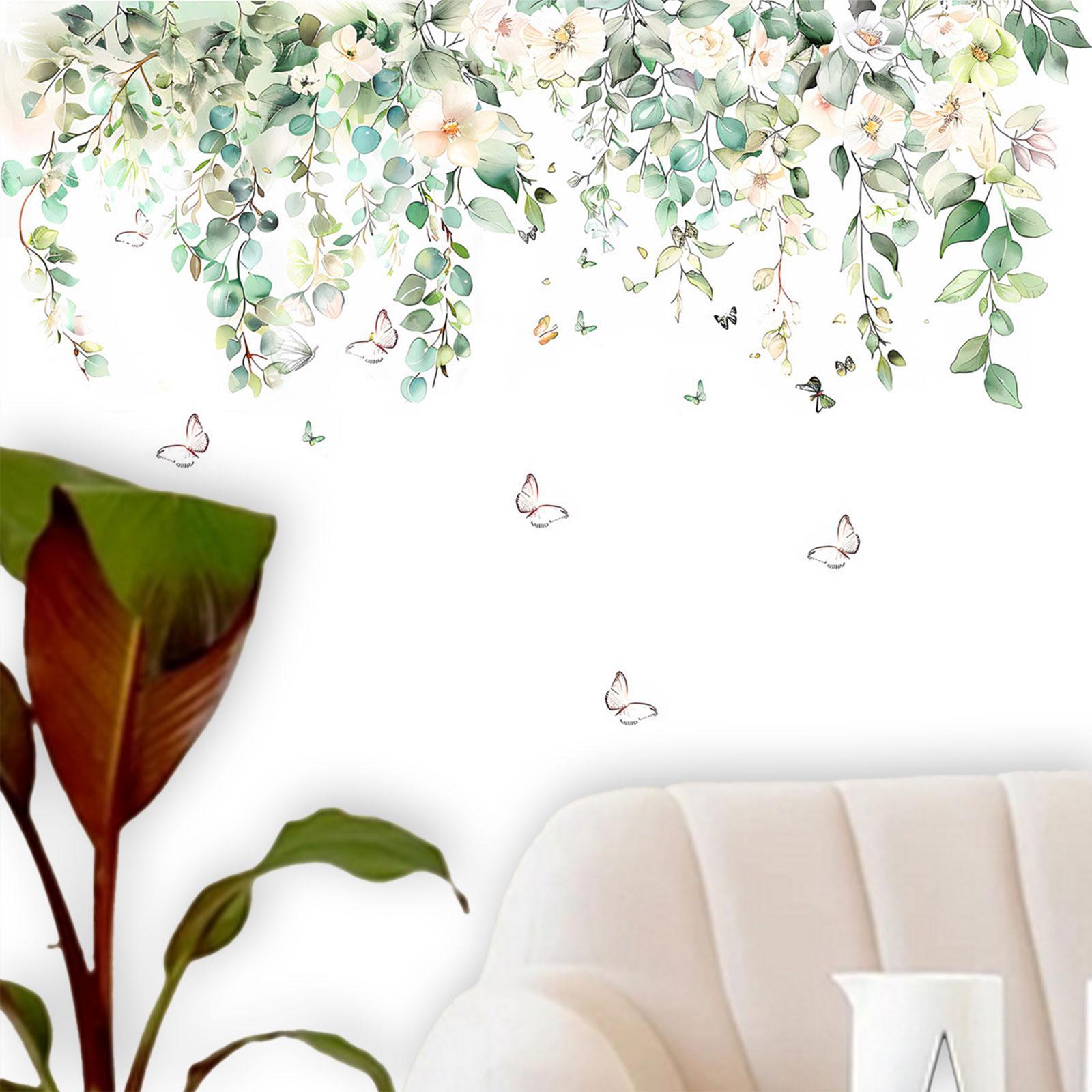 Green Leaves Wall Sticker Premium Removable for Bedroom Bathroom Dining Room