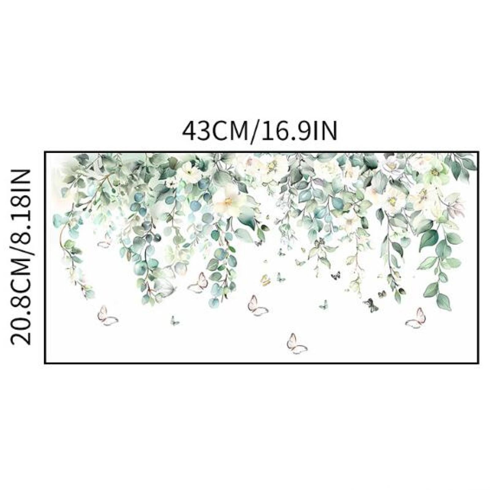 Green Leaves Wall Sticker Premium Removable for Bedroom Bathroom Dining Room